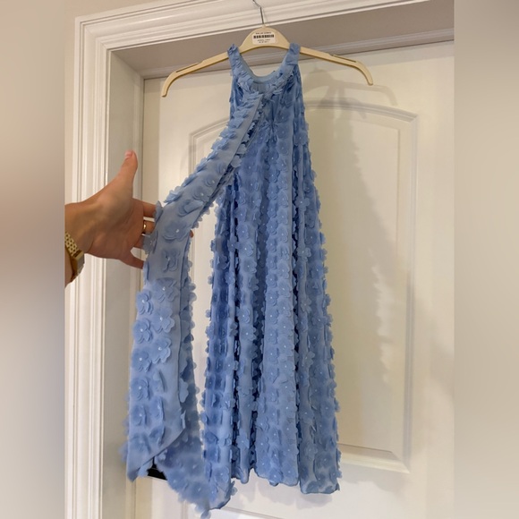 Eva Franco Halter Swing Mini Dress - Light Blue Petal - Picture 4 of 12